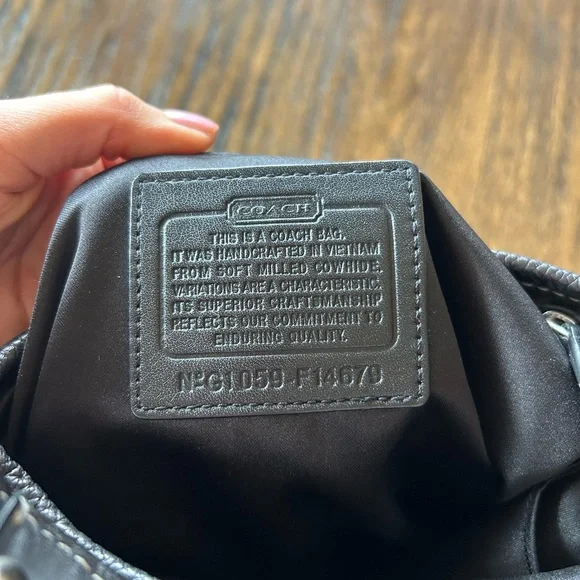 Coach Penelope Black Pebbled Leather Zipper Pockets Crossbody Bag - Picture 5 of 10